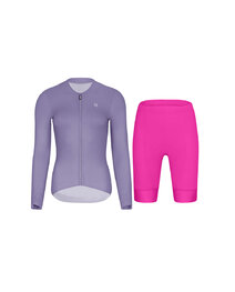 RIVANELLE Tricou și pantaloni lungi de ciclism - ELEVATE - ciclamen/mov